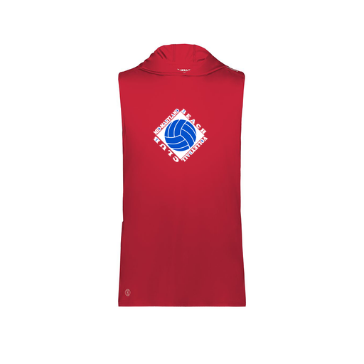 [222590.083.XS-LOGO1] Men's CoolDry Sleeveless Hoodie (Adult XS, Red, Logo 1)