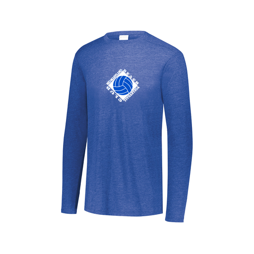 [FTLCUBRY-AXS-LOGO1] Decker Men's Tri-Blend T-Shirt - Long Sleeve (Adult XS, Royal, Logo 1)