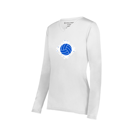 [222824.005.S-LOGO1] Ladies LS Smooth Sport Shirt (Female Adult S, White, Logo 1)