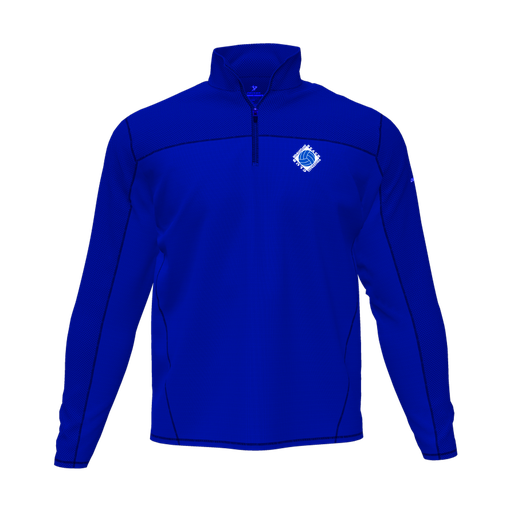 [CUS-DFW-QTRZ-PER-LSL-RYL-AS-LOGO1] Quarter Zip Pullover (Adult S, Royal, Logo 1)