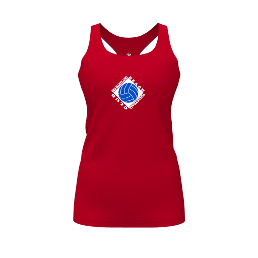 [CUS-DFW-RCBK-PER-RED-FYS-LOGO1] Racerback Tank Top (Female Youth S, Red, Logo 1)