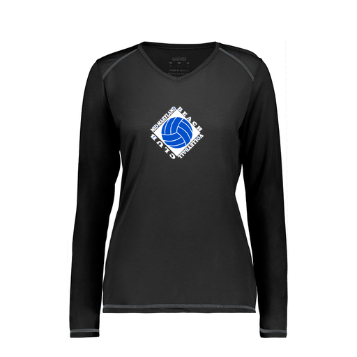 [6847.080.XS-LOGO1] Women's SoftTouch Long Sleeve (Female Adult XS, Black, Logo 1)