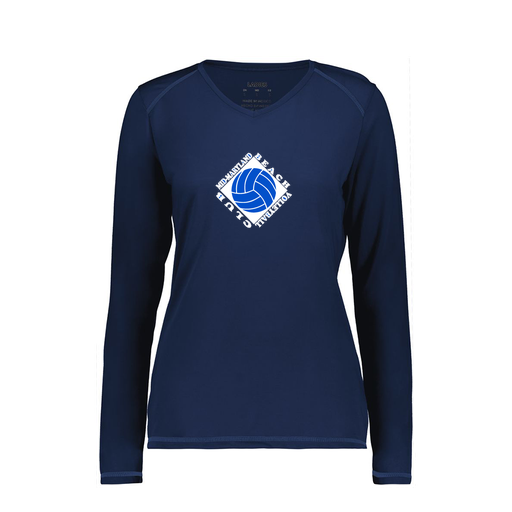 [6847.065.XS-LOGO1] Women's SoftTouch Long Sleeve (Female Adult XS, Navy, Logo 1)