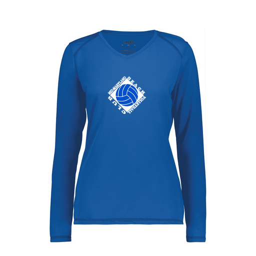 [6847.060.XS-LOGO1] Women's SoftTouch Long Sleeve (Female Adult XS, Royal, Logo 1)