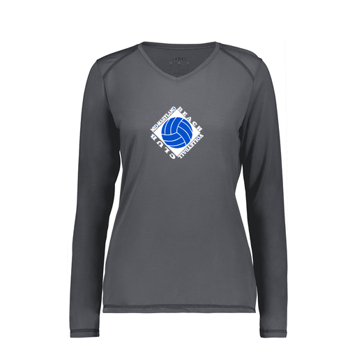 [6847.98D.XS-LOGO1] Women's SoftTouch Long Sleeve (Female Adult XS, Gray, Logo 1)