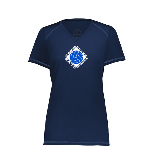 [6844.065.XS-LOGO1] Women's SoftTouch Short Sleeve (Female Adult XS, Navy, Logo 1)