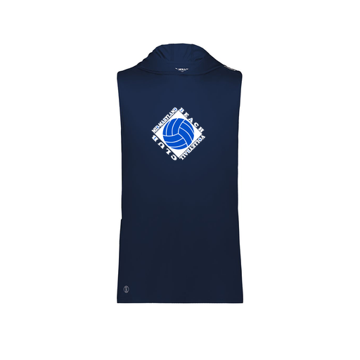 [222590.065.XS-LOGO1] Men's CoolDry Sleeveless Hoodie (Adult XS, Navy, Logo 1)