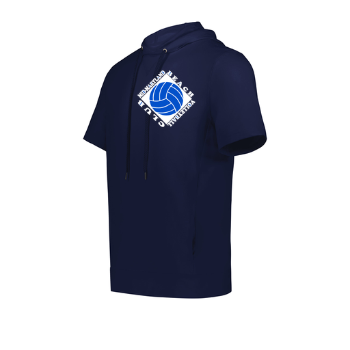 [222505.065.S-LOGO1] Men's Venturs Soft Knit Short Sleeve Hoodie (Adult S, Navy, Logo 1)