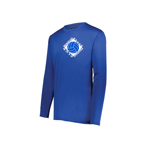 [222823.060.S-LOGO1] Youth LS Smooth Sport Shirt (Youth S, Royal, Logo 1)